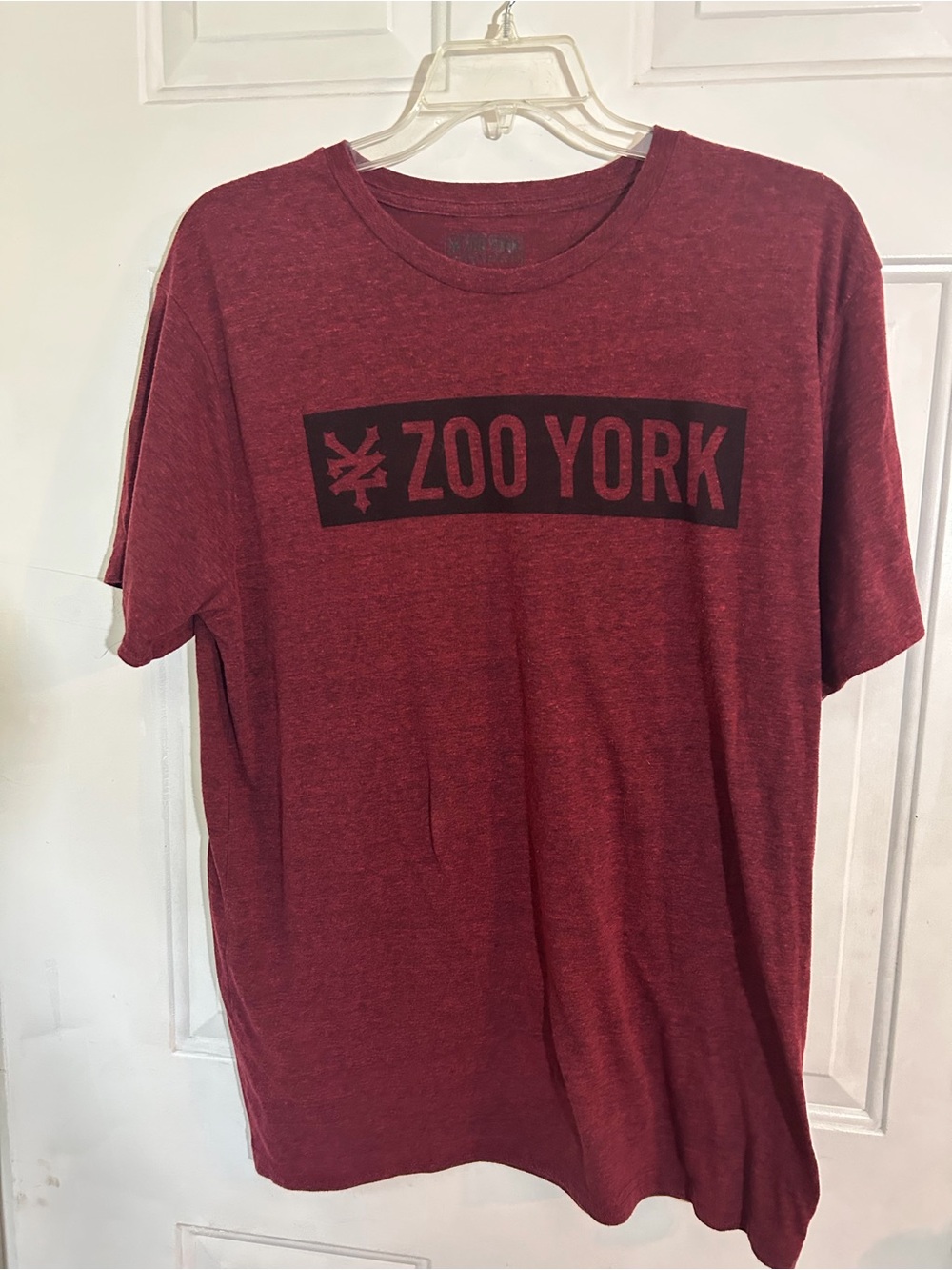 Zoo York Maroon Heather Short Sleeve Tee with Black Logo Sz XL skater skate